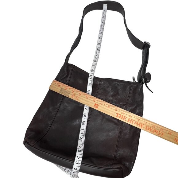 Y2K Rolfs Purse Bucket Bag Genuine Leather Brown Adjustable Strap Pockets - Picture 12 of 12